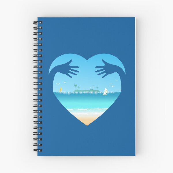 Artikelvorschau, Sommerliche Herzumarmung, tropischer Strand, Insel, Ozean, Segeln entworfen und verkauft von SolutionsArt.
