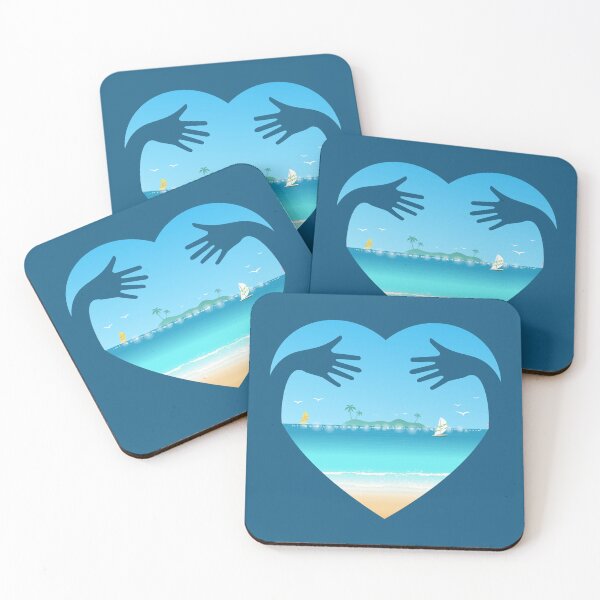 Item preview, Summer Heart Hug Tropical Beach Island Ocean Sailing designed and sold by SolutionsArt.