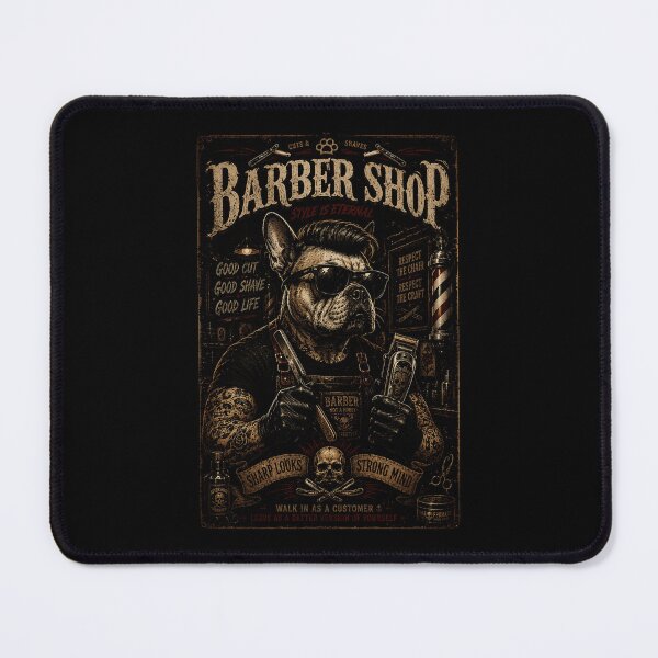 Item preview, Cool Bulldog Barber with Vintage Tattoo Shop Attitude designed and sold by Modaozushi216.