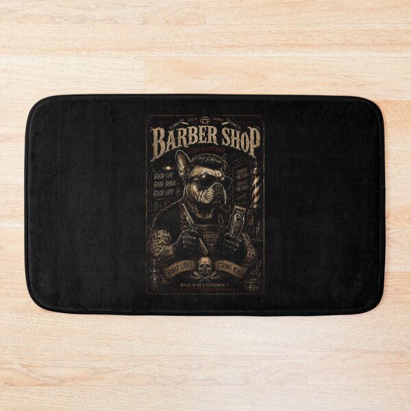 Item preview, Cool Bulldog Barber with Vintage Tattoo Shop Attitude designed and sold by Modaozushi216.