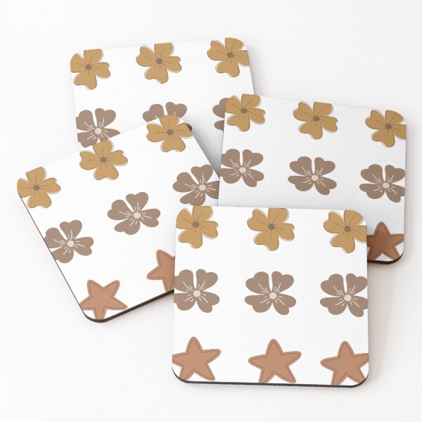 Item preview, Cozy Brown Floral and Stars Pattern Sticker Pack designed and sold by Art_IN_Design Pack.