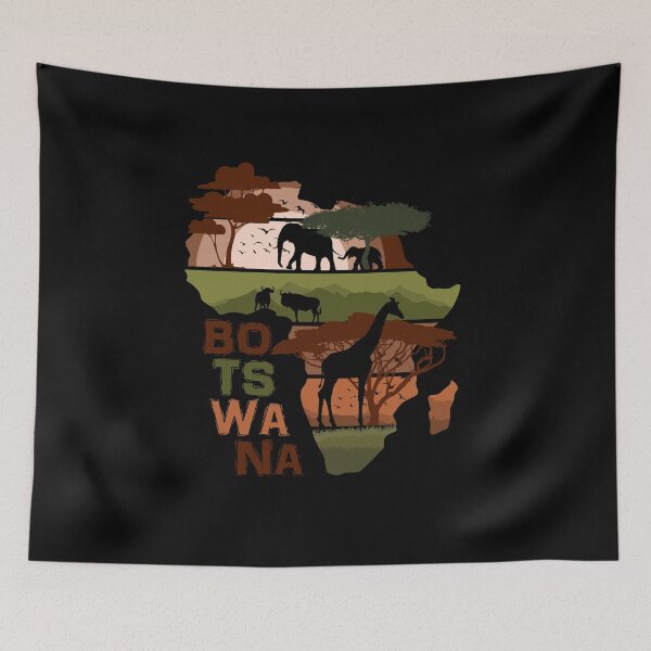 Item preview, Botswana Safari Wildlife African Map Silhouette designed and sold by marke770.