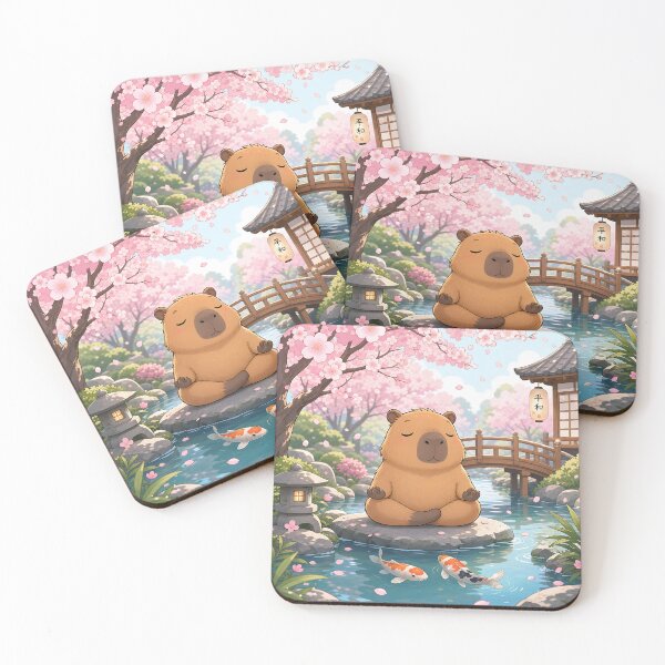Item preview, Meditating Capybara in a Peaceful Japanese Garden designed and sold by LuisWorks.