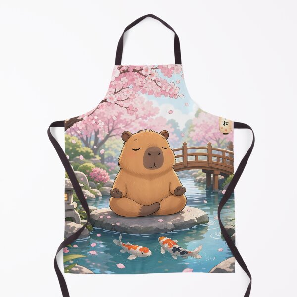 Item preview, Meditating Capybara in a Peaceful Japanese Garden designed and sold by LuisWorks.