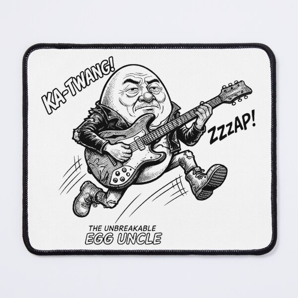 Item preview, The Unbreakable Egg Uncle Rocking Out: Surreal Guitar Legend Art designed and sold by Surreal Characters & Cute Pups.