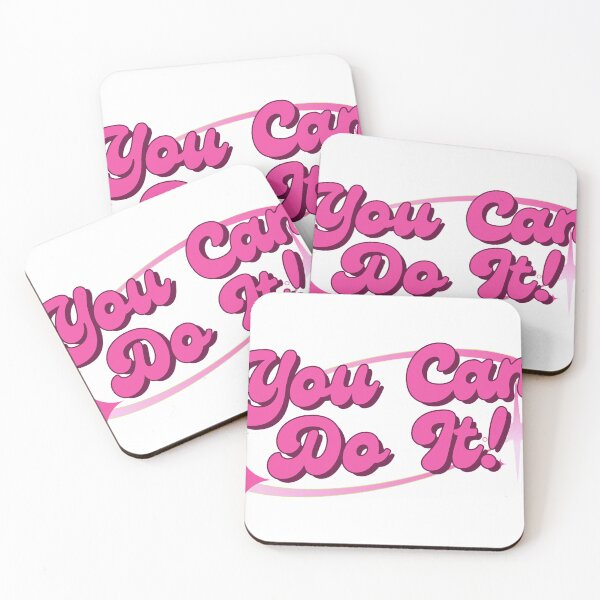 Item preview, You Can Do It Retro Pink Motivational Quote Sticker designed and sold by TheCreativeKhan.