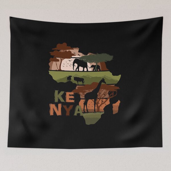 Item preview, Kenya Africa Safari Wildlife Silhouette Design designed and sold by marke770.