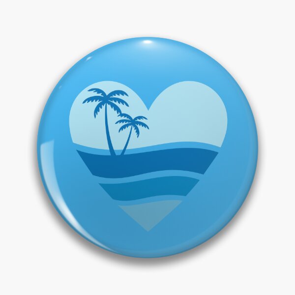 Item preview, Summer Palm Trees Heart Blue Ocean Waves Beach designed and sold by SolutionsArt.