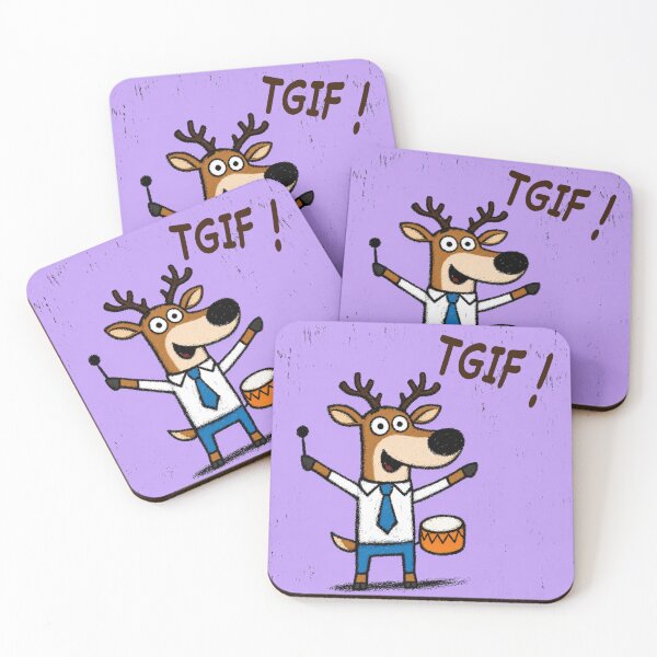 Item preview, TGIF Office Deer | Cute Funny Deer Celebrating the Coming Weekend designed and sold by 516 Studio.
