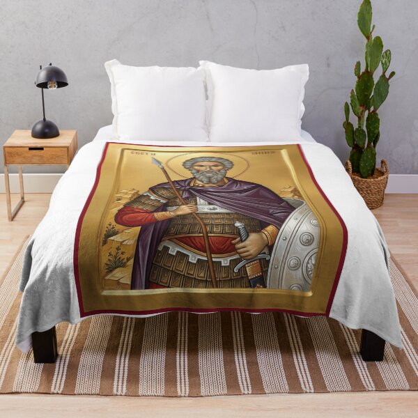 Item preview, Saint Menas the Great-Martyr,Sveti velikomucenik Mina orthodox icon 1 designed and sold by ikonesrb.