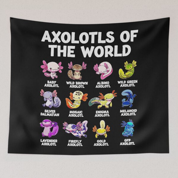 Item preview, Axolotls Of The World Axolotl Types Morphs Pet Lover designed and sold by AmaXONIC.