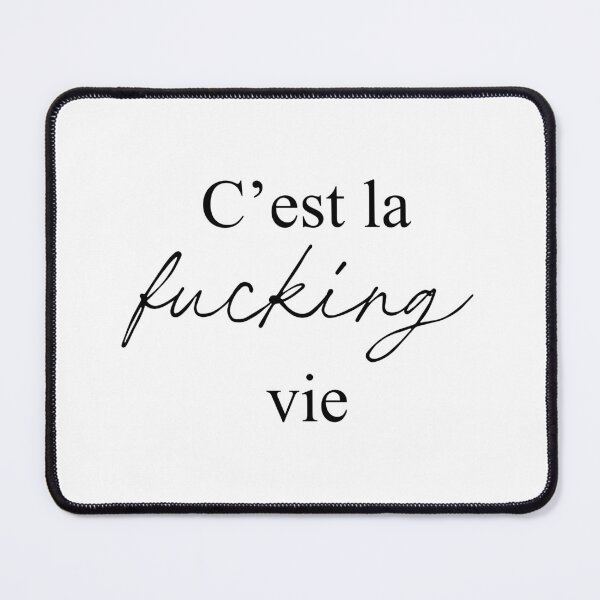 Item preview, C’est la Fucking Vie – French Quote Typography Design | Minimalist Black and White Aesthetic designed and sold by klebtgut.