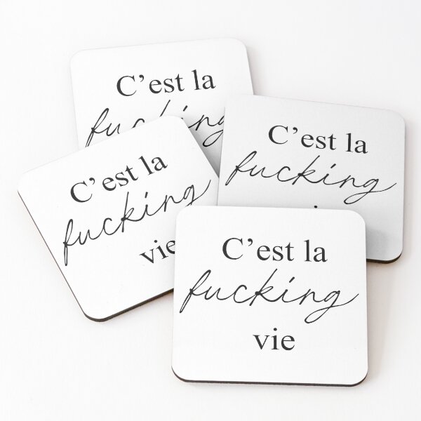 Item preview, C’est la Fucking Vie – French Quote Typography Design | Minimalist Black and White Aesthetic designed and sold by klebtgut.