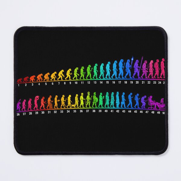 Item preview, 50 Stages of Human Evolution | Rainbow Evolution Timeline Funny Science Art designed and sold by RockyLambda.