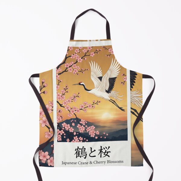 Item preview, Graceful Japanese Crane & Sakura Cherry Blossoms designed and sold by Hikariha Studio.
