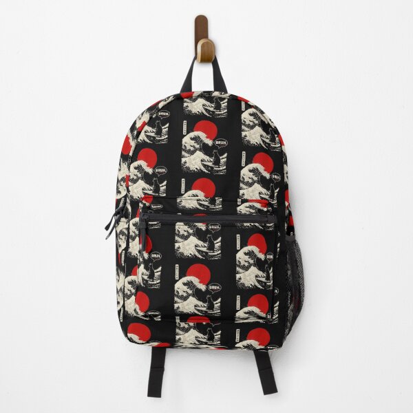Item preview, Bruh Cat Great Wave Surfing Meme designed and sold by AmaXONIC.