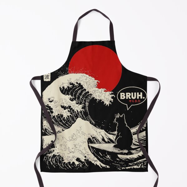 Item preview, Bruh Cat Great Wave Surfing Meme designed and sold by AmaXONIC.