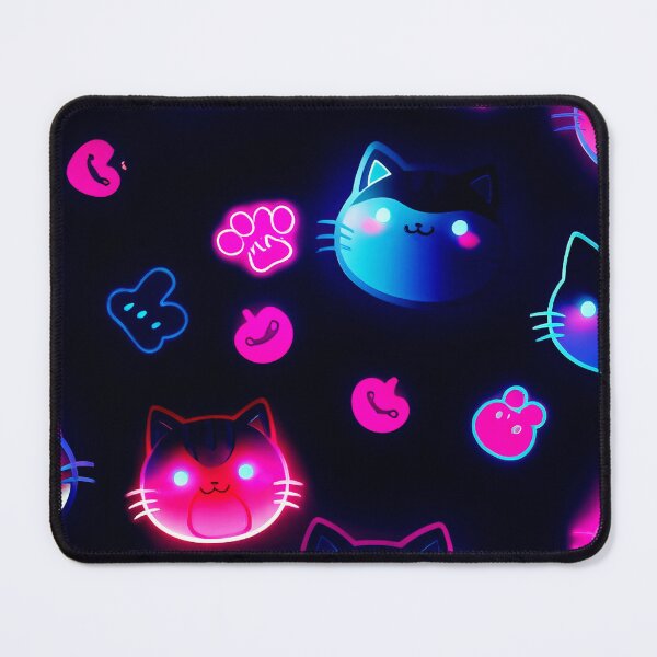 Item preview, Neon Cyber Kawaii Cat Pattern Aesthetic Design designed and sold by IMuDesigner.