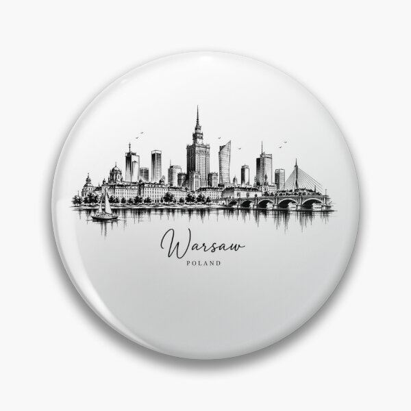 Item preview, Warsaw Poland City Skyline Sketch Architecture Art designed and sold by VintryOff.