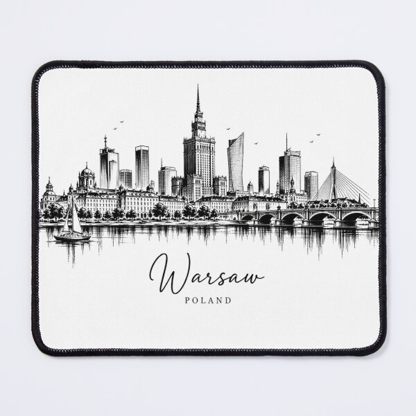 Item preview, Warsaw Poland City Skyline Sketch Architecture Art designed and sold by VintryOff.