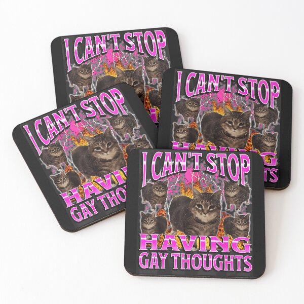 Item preview, I Can't Stop Having Gay Thoughts Queer Pride Cat Meme designed and sold by AmaXONIC.