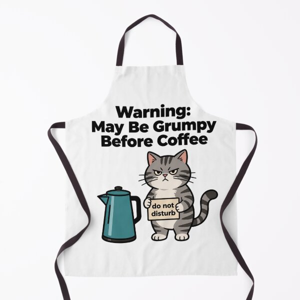 Item preview, Warning: May Be Grumpy Before Coffee Funny Cat Lover Design designed and sold by KP Creative Co.