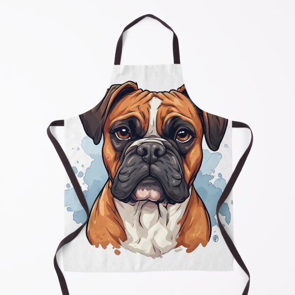 Item preview, Boxer Dog Head Portrait – Detailed Boxer Breed Illustration with Watercolor Splash designed and sold by Karolina’s Cozy Creations.