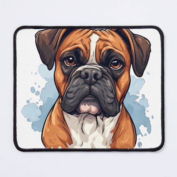 Item preview, Boxer Dog Head Portrait – Detailed Boxer Breed Illustration with Watercolor Splash designed and sold by Karolina’s Cozy Creations.