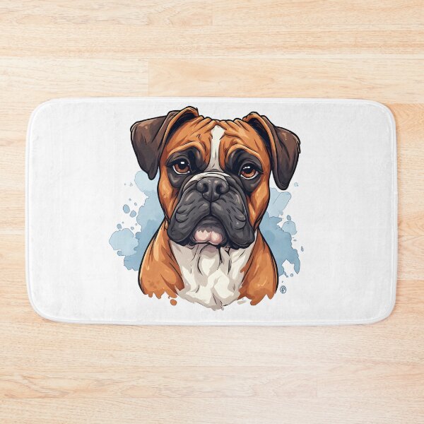 Item preview, Boxer Dog Head Portrait – Detailed Boxer Breed Illustration with Watercolor Splash designed and sold by Karolina’s Cozy Creations.