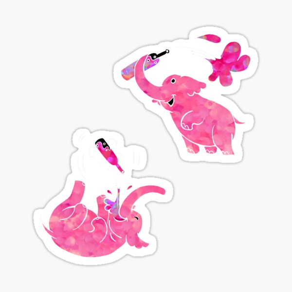 pink elephant Sticker
