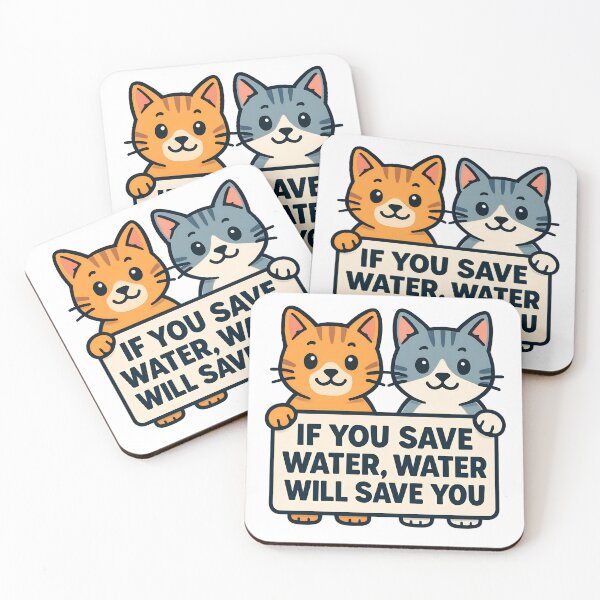 Item preview, Save Water Cute Cats Eco Friendly Design designed and sold by Nuvoro Eco Awareness.