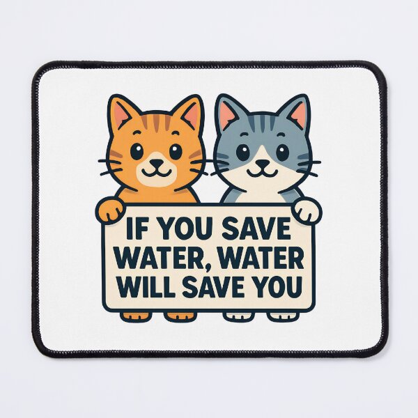 Item preview, Save Water Cute Cats Eco Friendly Design designed and sold by Nuvoro Eco Awareness.