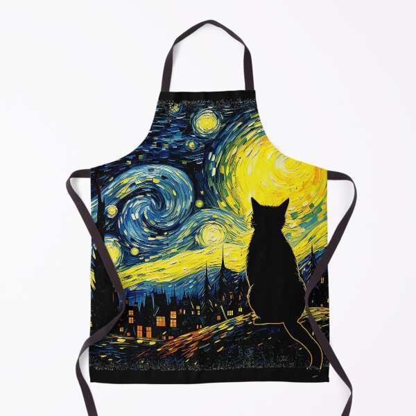 Item preview, Black Cat Starry Night Van Gogh Feline Night Sky designed and sold by AmaXONIC.