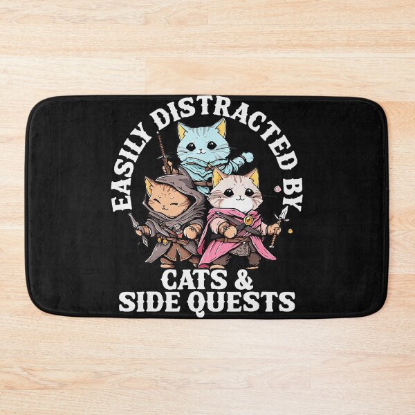Item preview, Easily Distracted By Cats & Side Quests RPG Gamer Dungeons Dragons Player designed and sold by AmaXONIC.
