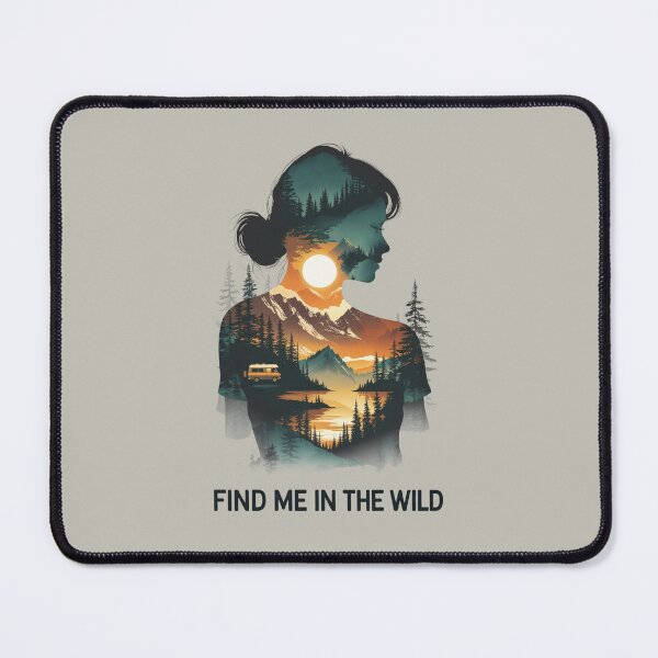 Item preview, Find Me In The Wild Woman – Outdoor Adventure Double Exposure Art designed and sold by QuietlyBecoming.