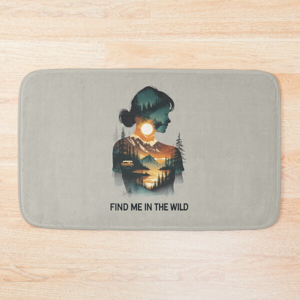 Item preview, Find Me In The Wild Woman – Outdoor Adventure Double Exposure Art designed and sold by QuietlyBecoming.
