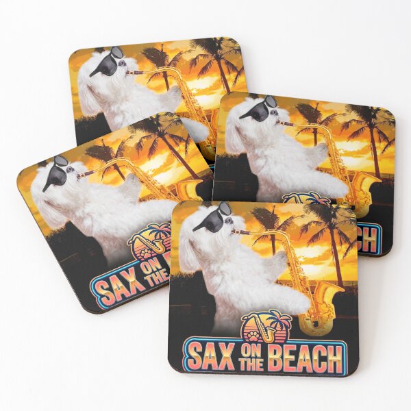 Item preview, COOL! PUPPY: Sax on the Beach - Retro Sunset Summer Vibes designed and sold by Surreal Characters & Cute Pups.