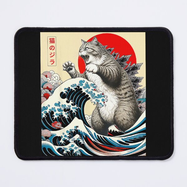 Item preview, Neko No Jira Cat Godzilla Japanese Wave Kaiju Monster Feline designed and sold by AmaXONIC.