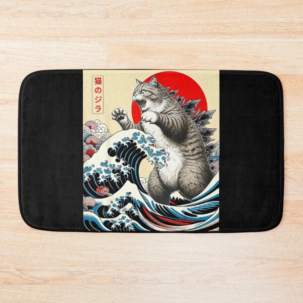 Item preview, Neko No Jira Cat Godzilla Japanese Wave Kaiju Monster Feline designed and sold by AmaXONIC.