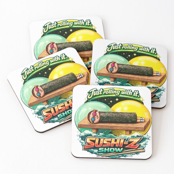 Item preview, Sushi-Z Show: Just Rolling With It Retro Japanese Pop Art designed and sold by Surreal Characters & Cute Pups.