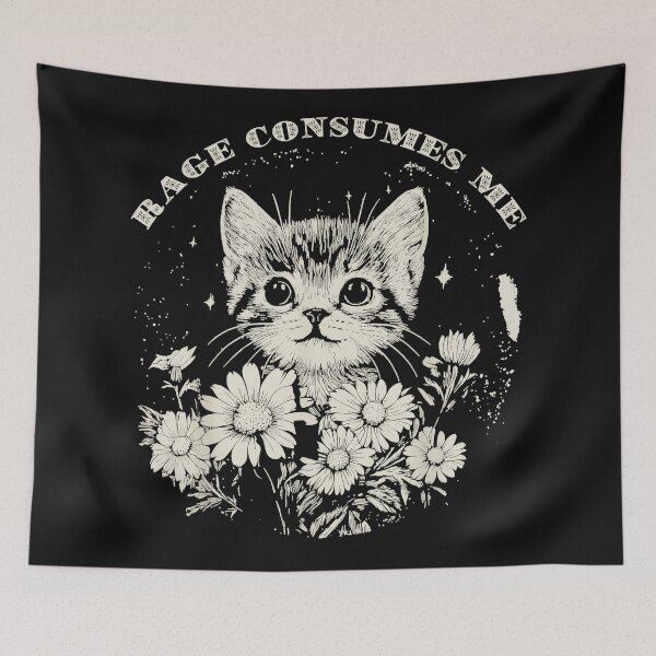 Item preview, Rage Consumes Me Angry Kitten Dark Humor Feline designed and sold by AmaXONIC.