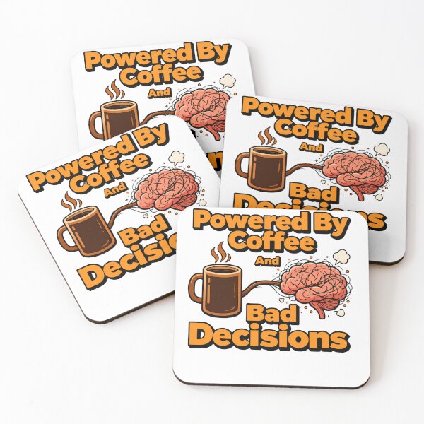 Item preview, Powered By Coffee And Bad Decisions Funny Coffee Lover Design designed and sold by KP Creative Co.