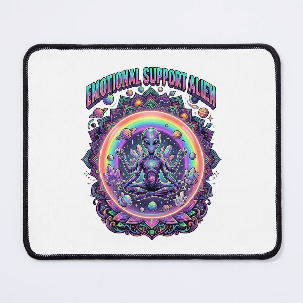 Item preview, Emotional Support Alien Psychedelic Rainbow Mandala Art designed and sold by Pride_Prints.