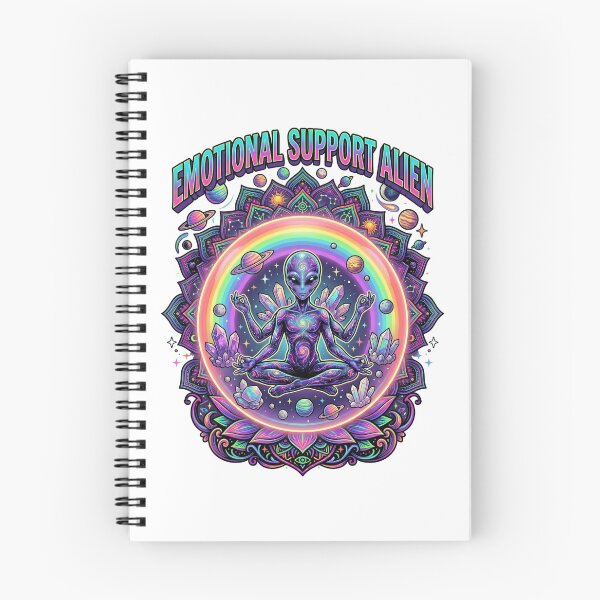Item preview, Emotional Support Alien Psychedelic Rainbow Mandala Art designed and sold by Pride_Prints.