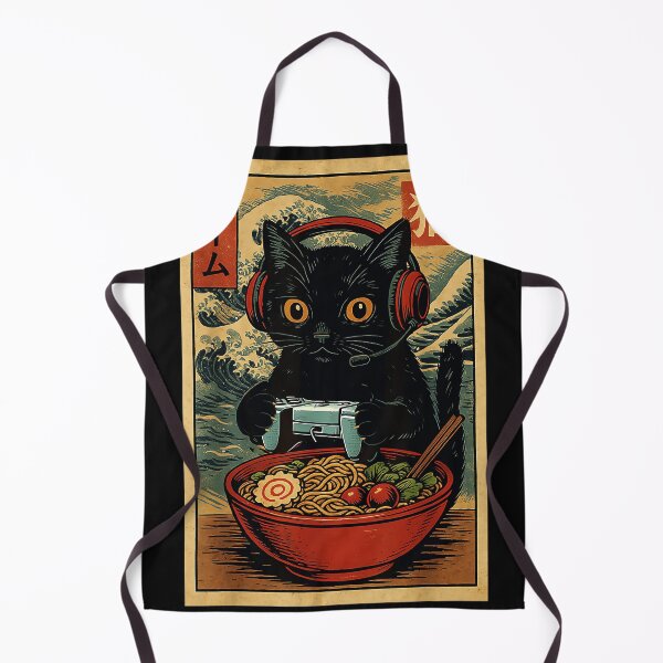 Item preview, Game Cat Gamer Japanese Ramen Noodle Feline designed and sold by AmaXONIC.