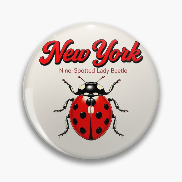 Item preview, New York Nine-Spotted Lady Beetle Retro Poster designed and sold by The-Drip-Studio.