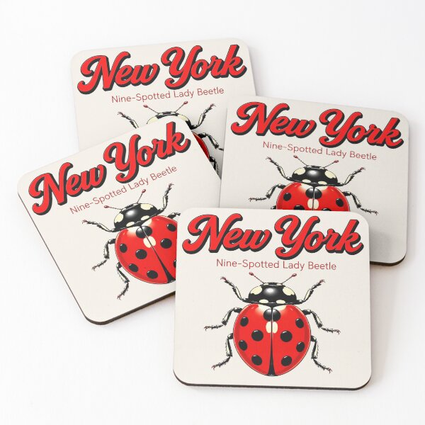 Item preview, New York Nine-Spotted Lady Beetle Retro Poster designed and sold by The-Drip-Studio.