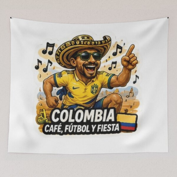 Item preview, Colombia Café, Fútbol y Fiesta Soccer Fan Sticker designed and sold by syndia2209.