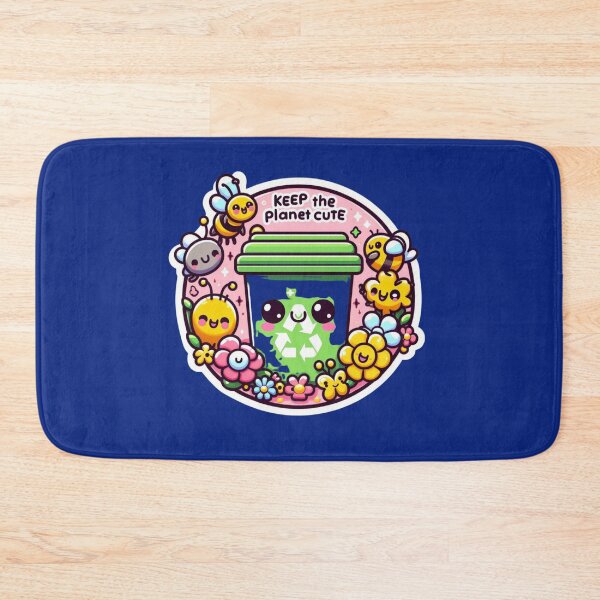 Item preview, Keep The Planet Cute-Kawaii Recycling Bin and Bees designed and sold by carestazafeli.