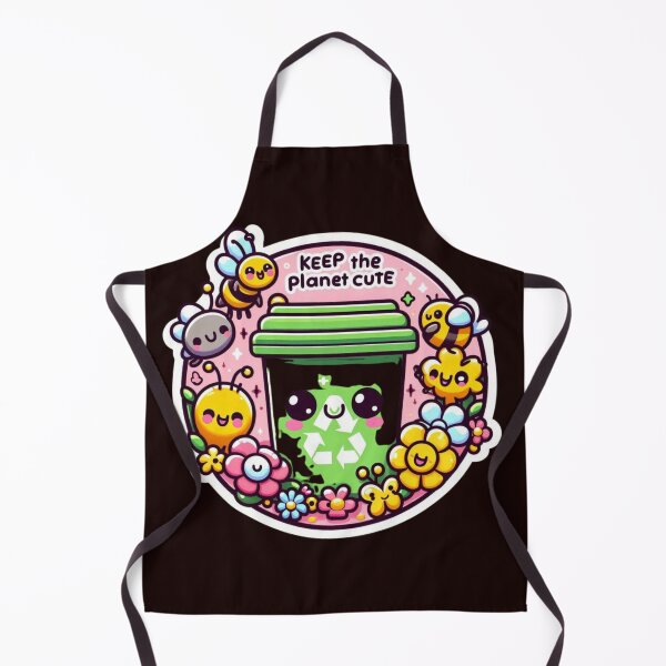 Item preview, Keep The Planet Cute-Kawaii Recycling Bin and Bees designed and sold by carestazafeli.